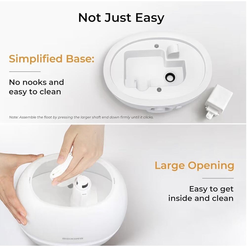 BOXING 3L Top Fill Cool Mist Humidifier Quiet Aromatherapy Night Light BPA Free - Picture 7 of 8